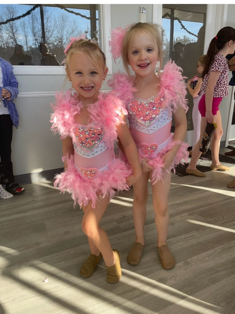 Glamour Pink Feathered Sequin Dance Outfit